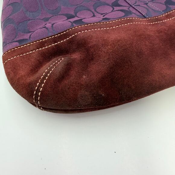 Coach Purple Shoulder Bag Leather Strap Purse Fringe Change Purse with Dust Bag - Picture 3 of 16